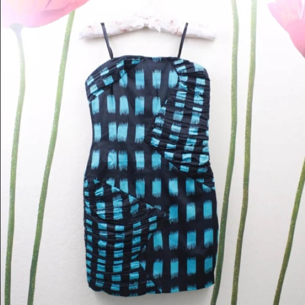 BCBGeneration Asbtract Print Strapless Mini Dress